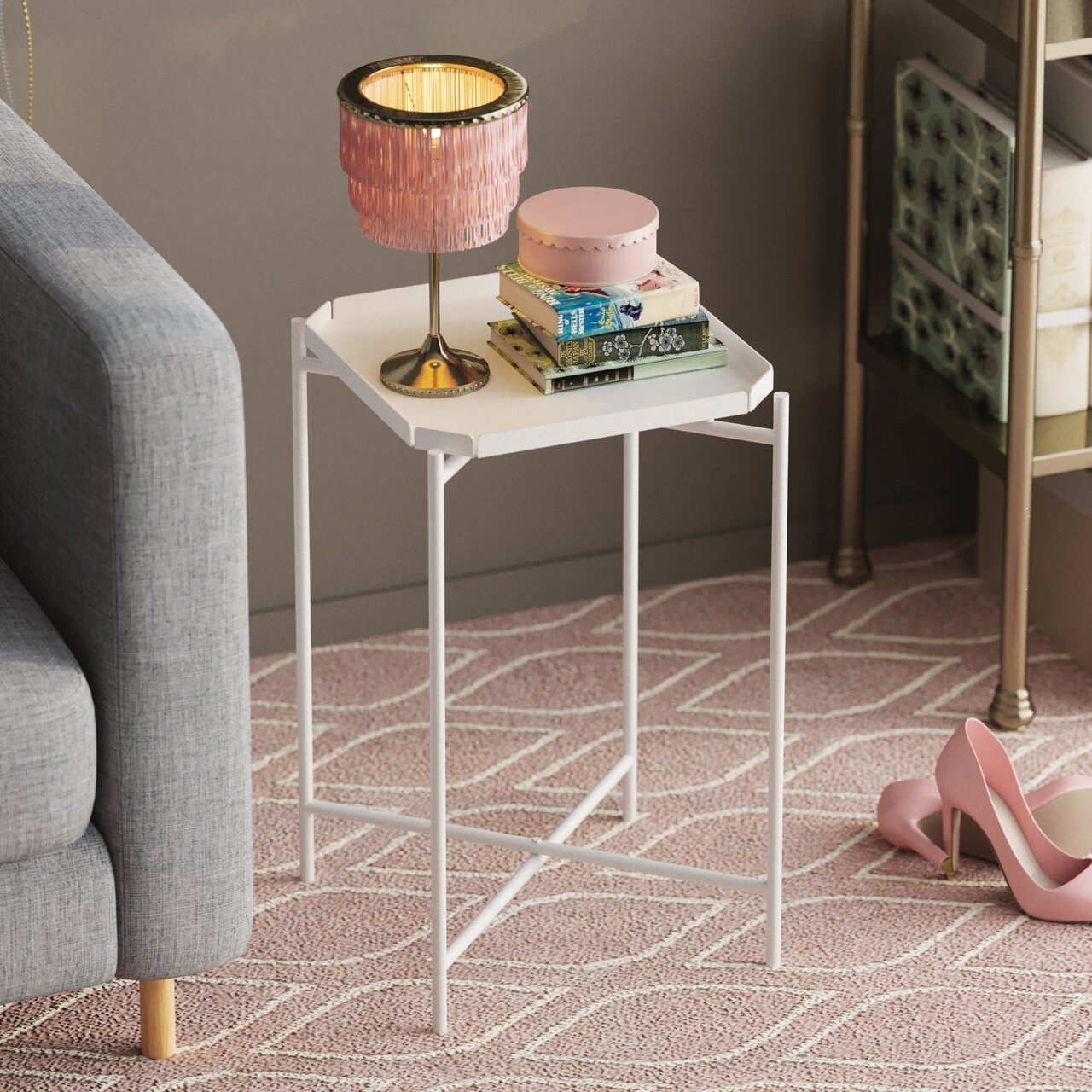 Masuta de cafea, Hanah Home, Shb-008-B, 46x56x46 cm, Alb - imagine 7